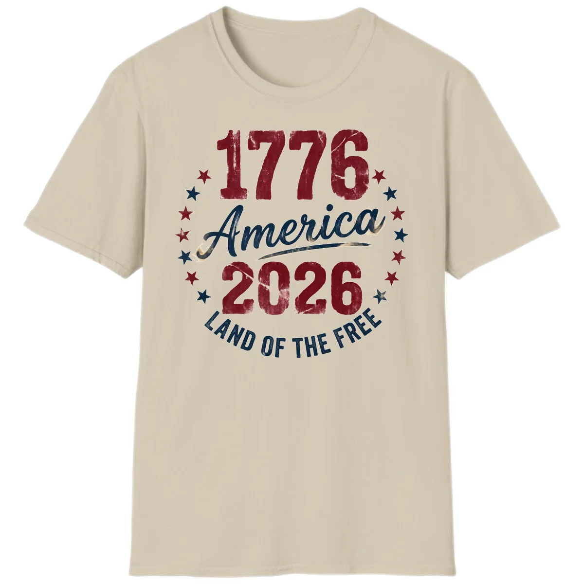 1776 America 2026 T-Shirt in Sand