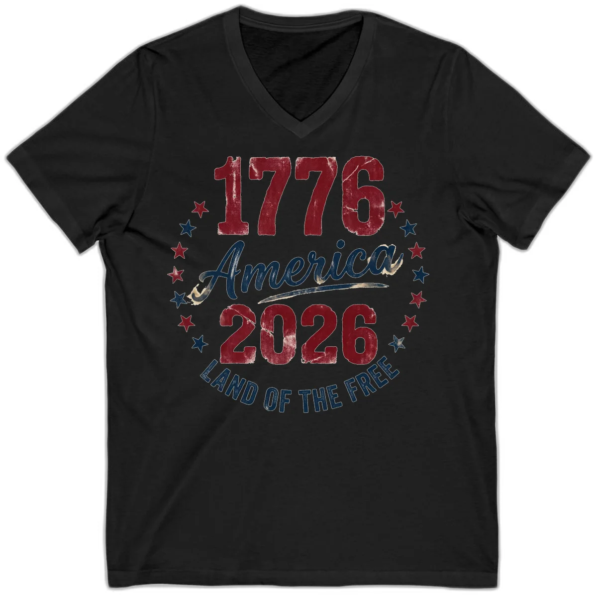 1776 America 2026 V-Neck in Black
