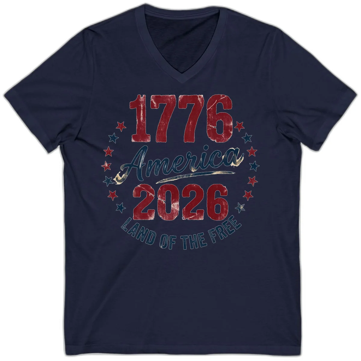 1776 America 2026 V-Neck in Navy