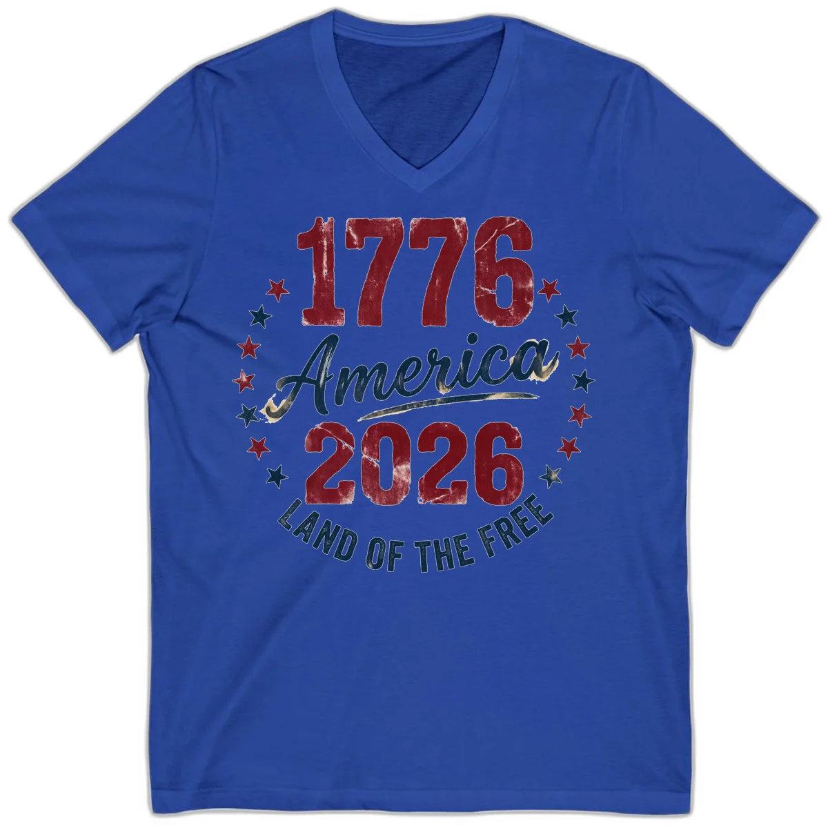 1776 America 2026 V-Neck in True Royal