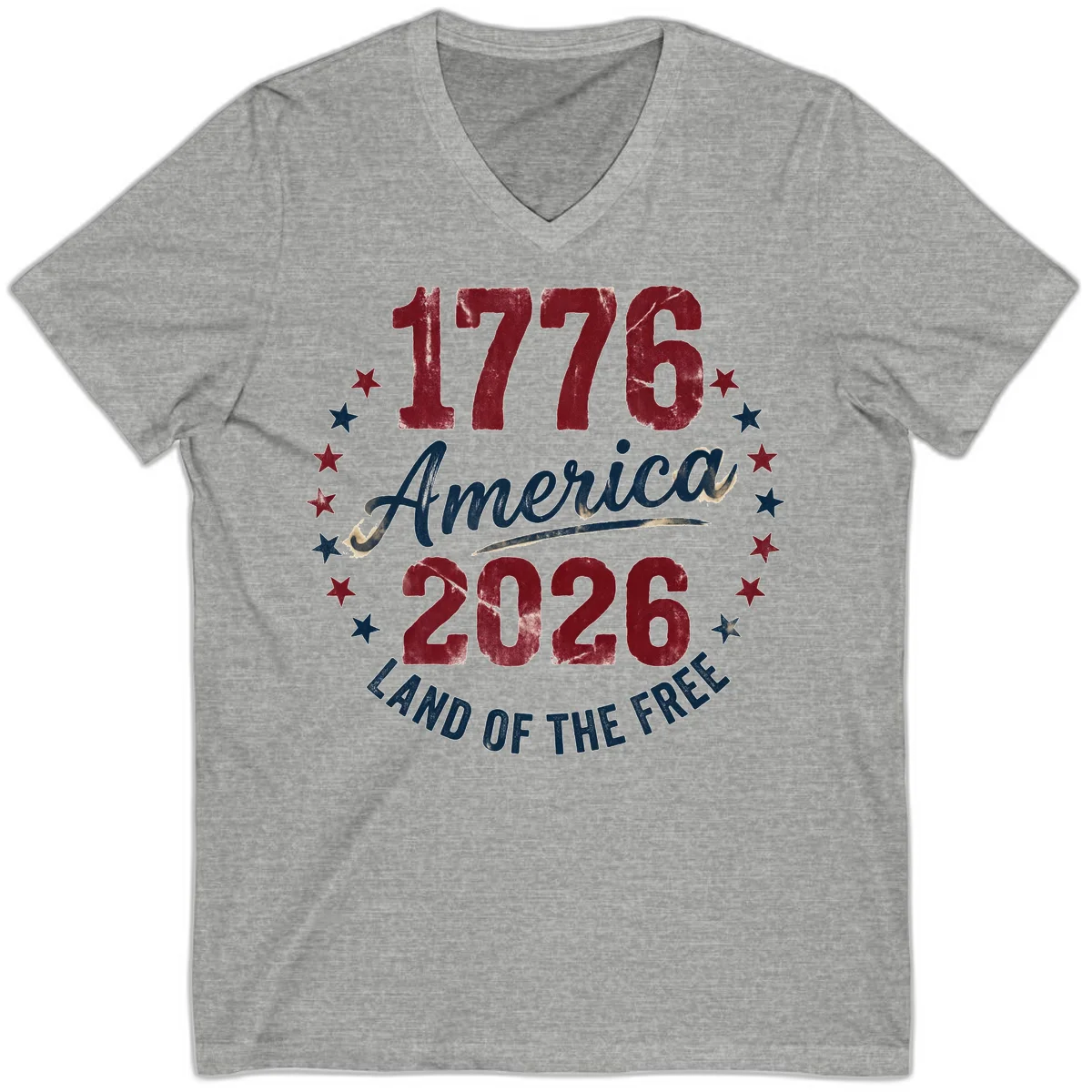 1776 America 2026 V-Neck in Athletic Heather