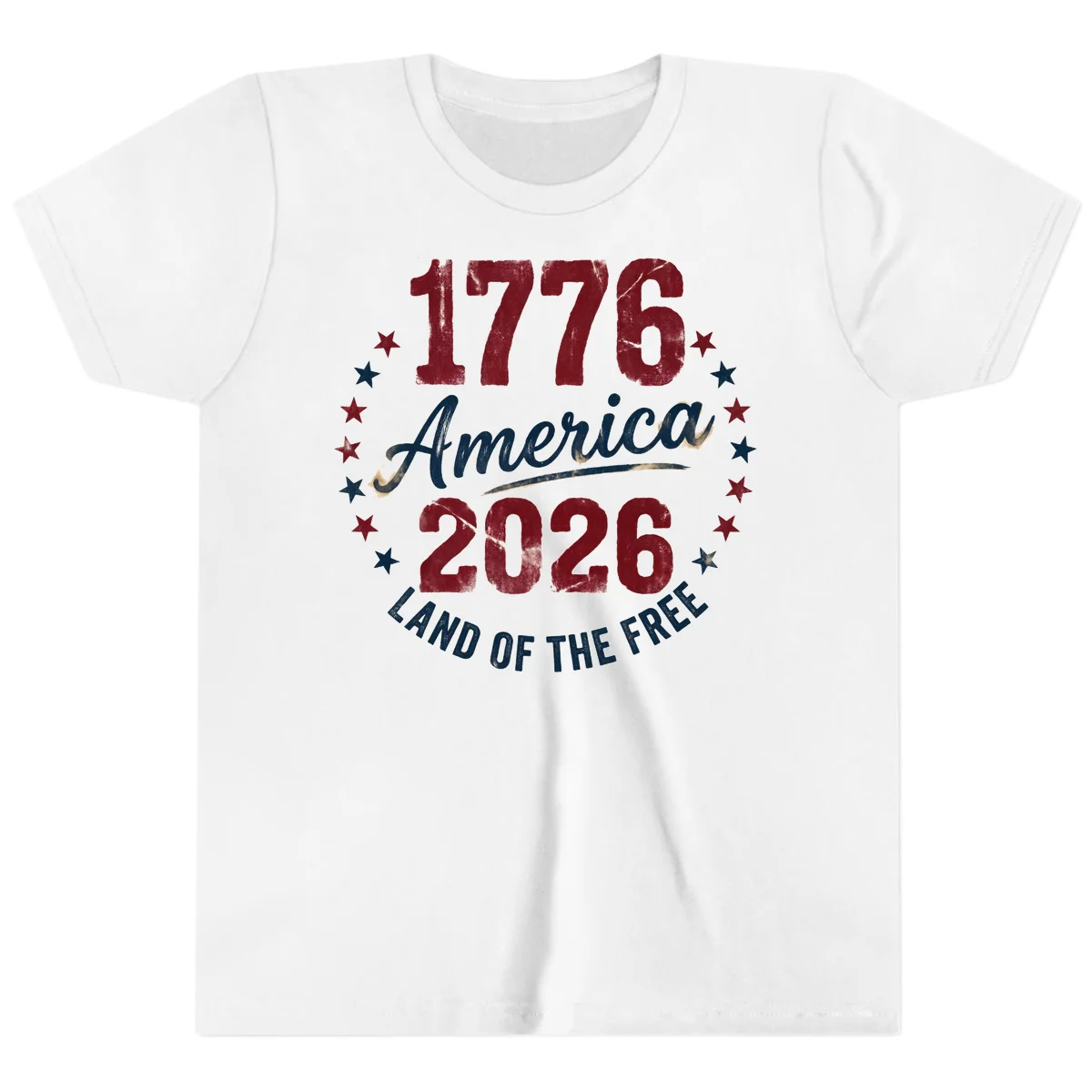 1776 America 2026 Youth T-Shirt in White