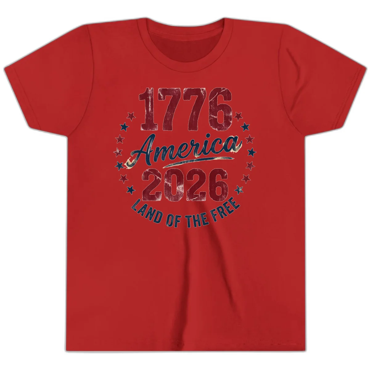 1776 America 2026 Youth T-Shirt in Red