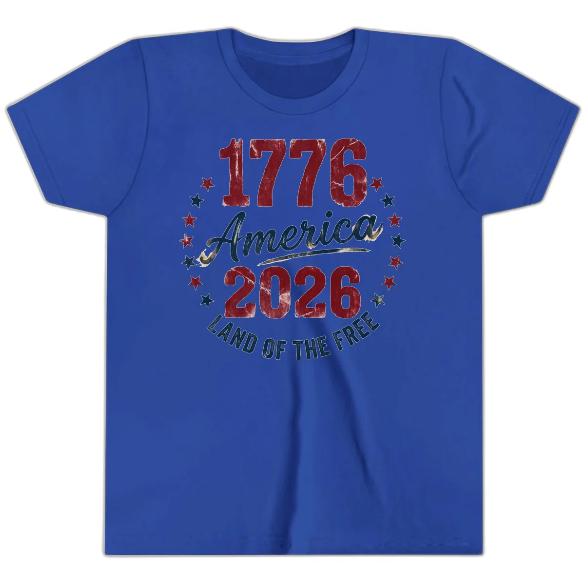 1776 America 2026 Youth T-Shirt in True Royal