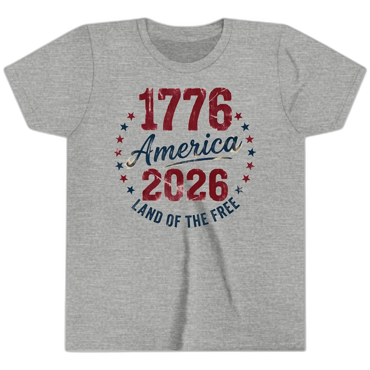 1776 America 2026 Youth T-Shirt in Athletic Heather