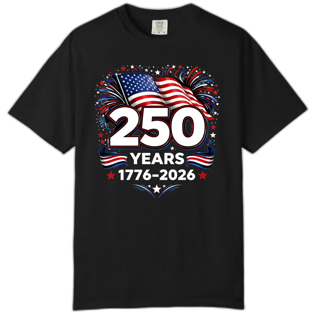 America's 250th Anniversary Celebration Design Comfort Color in Black
