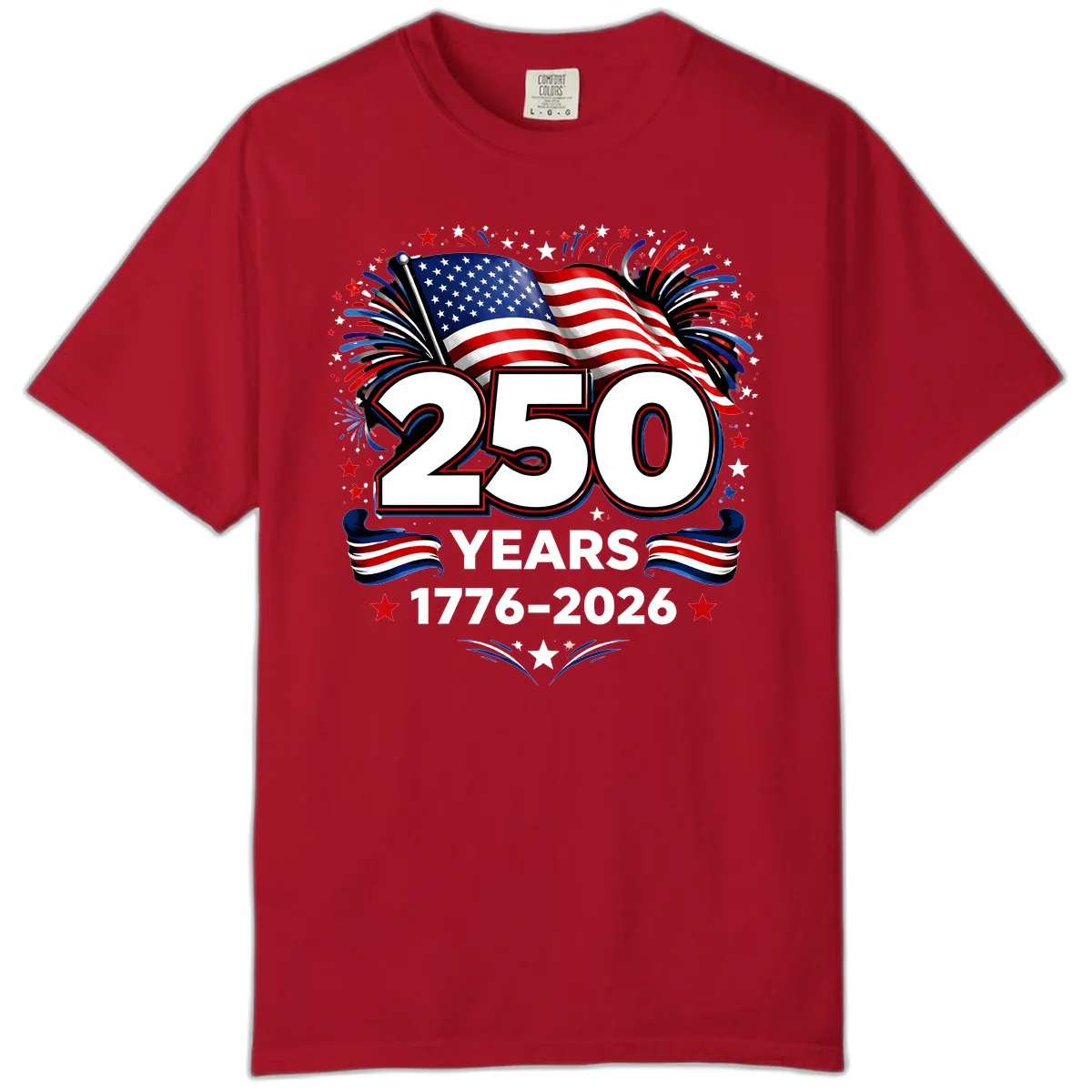 America's 250th Anniversary Celebration Design Comfort Color in Red