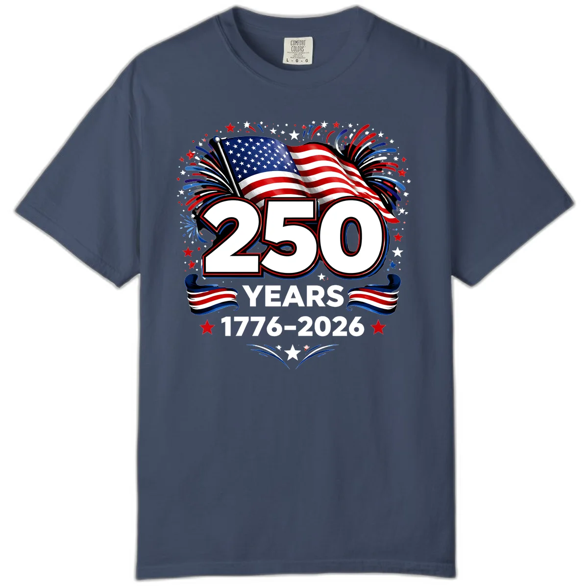 America's 250th Anniversary Celebration Design Comfort Color in Midnight