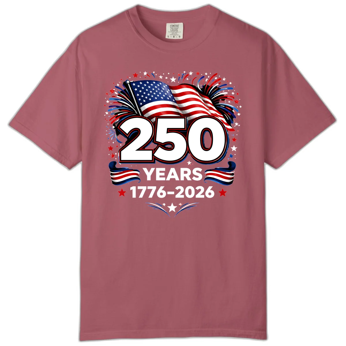 America's 250th Anniversary Celebration Design Comfort Color in Crimson