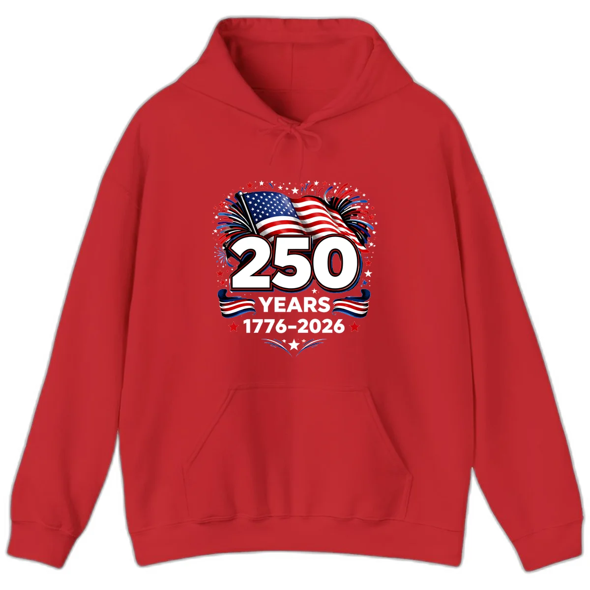 America's 250th Anniversary Celebration Design Hoodie in Red