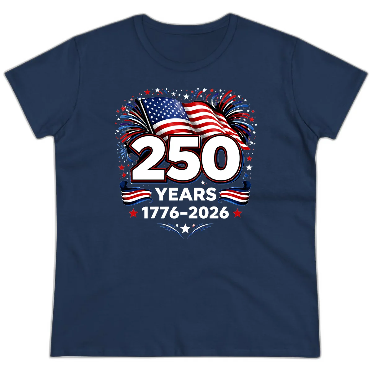 America's 250th Anniversary Celebration Design Ladies Tee in Navy