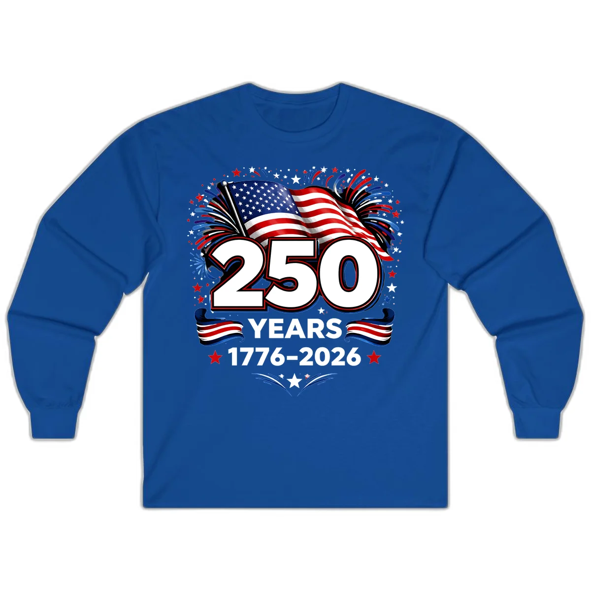 America's 250th Anniversary Celebration Design Long Sleeve in Royal