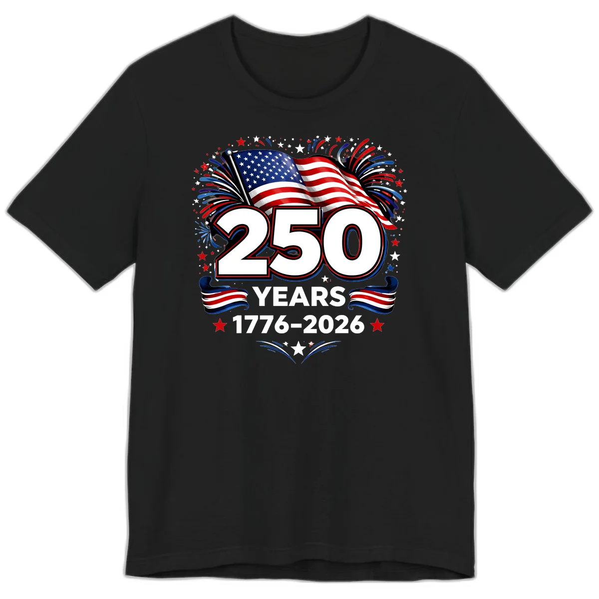 America's 250th Anniversary Celebration Design Premium T-Shirt in Black