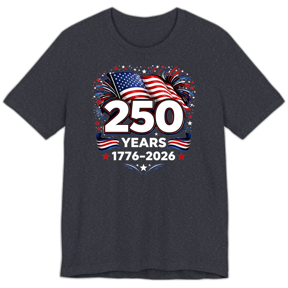 America's 250th Anniversary Celebration Design Premium T-Shirt in Heather Navy