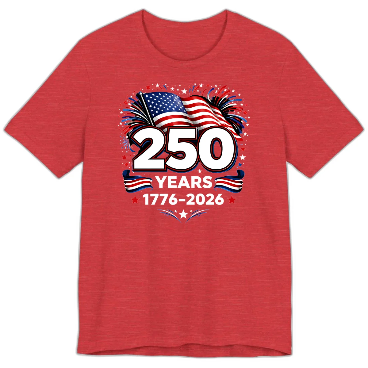 America's 250th Anniversary Celebration Design Premium T-Shirt in Heather Red