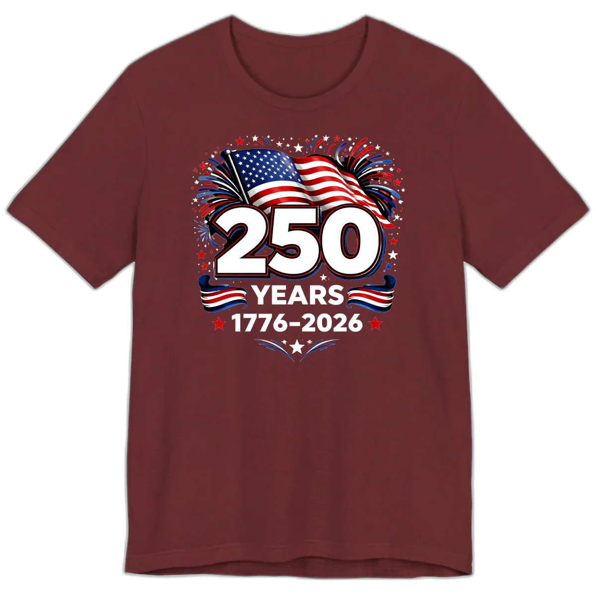 America's 250th Anniversary Celebration Design Premium T-Shirt in Heather Cardinal