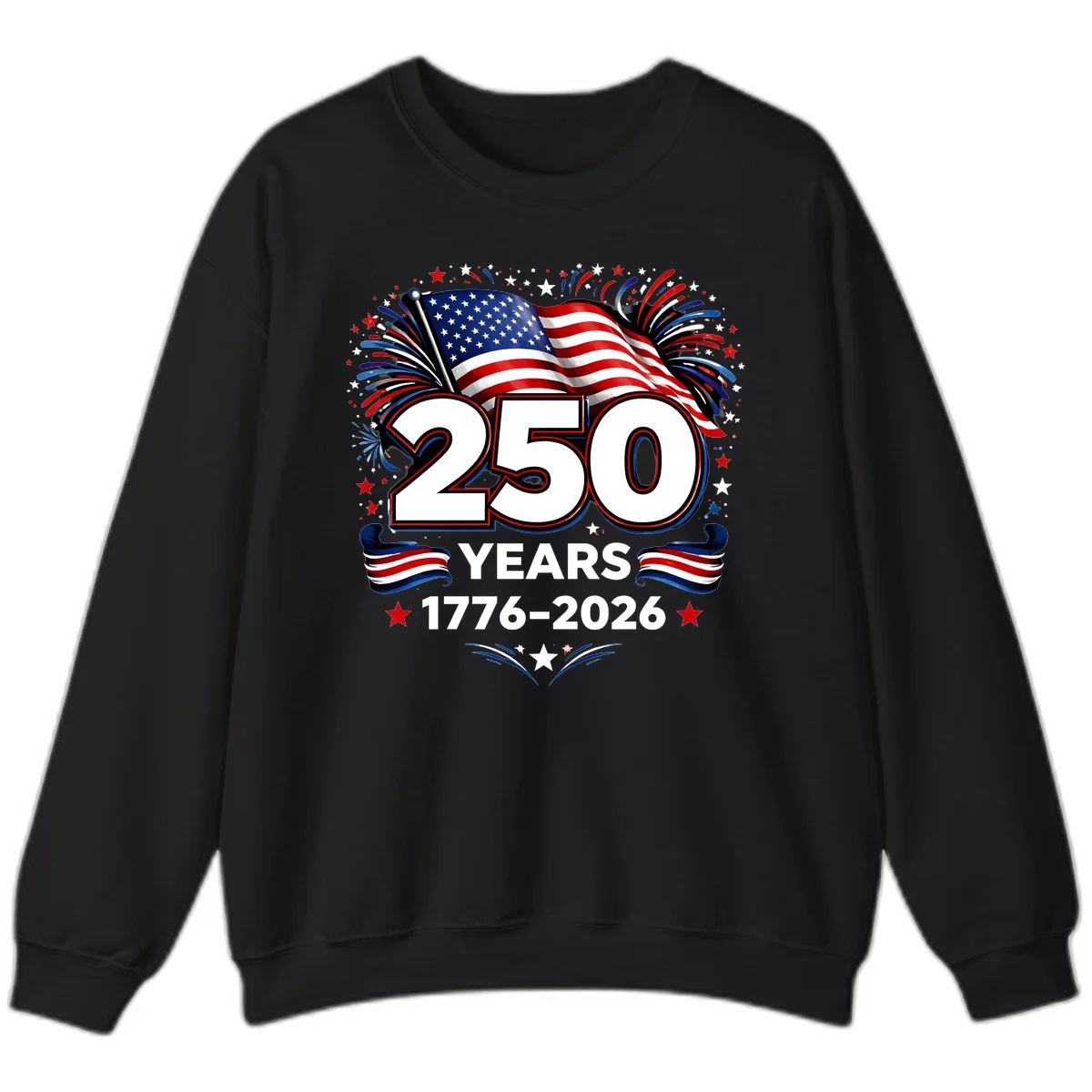 America's 250th Anniversary Celebration Design Sweatshirt in Black