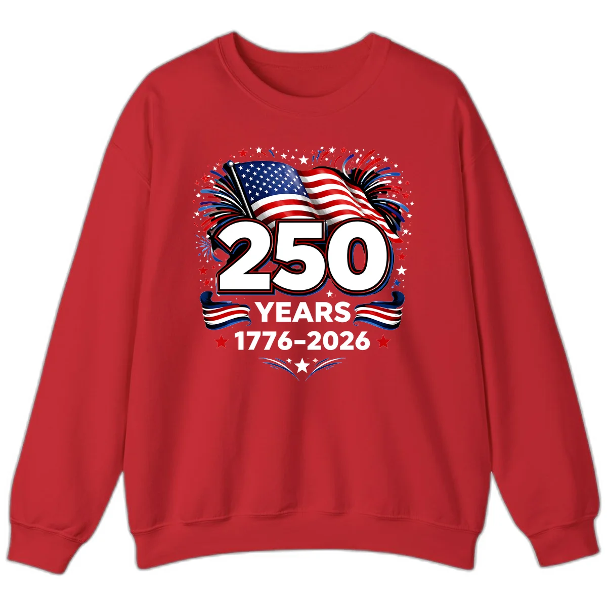 America's 250th Anniversary Celebration Design Sweatshirt in Red