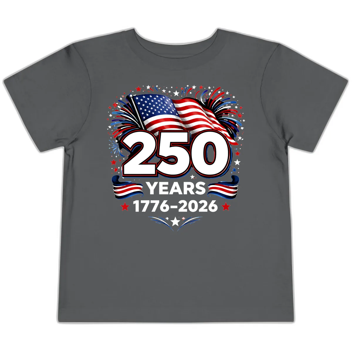 America's 250th Anniversary Celebration Design Toddler T-Shirt in Asphalt