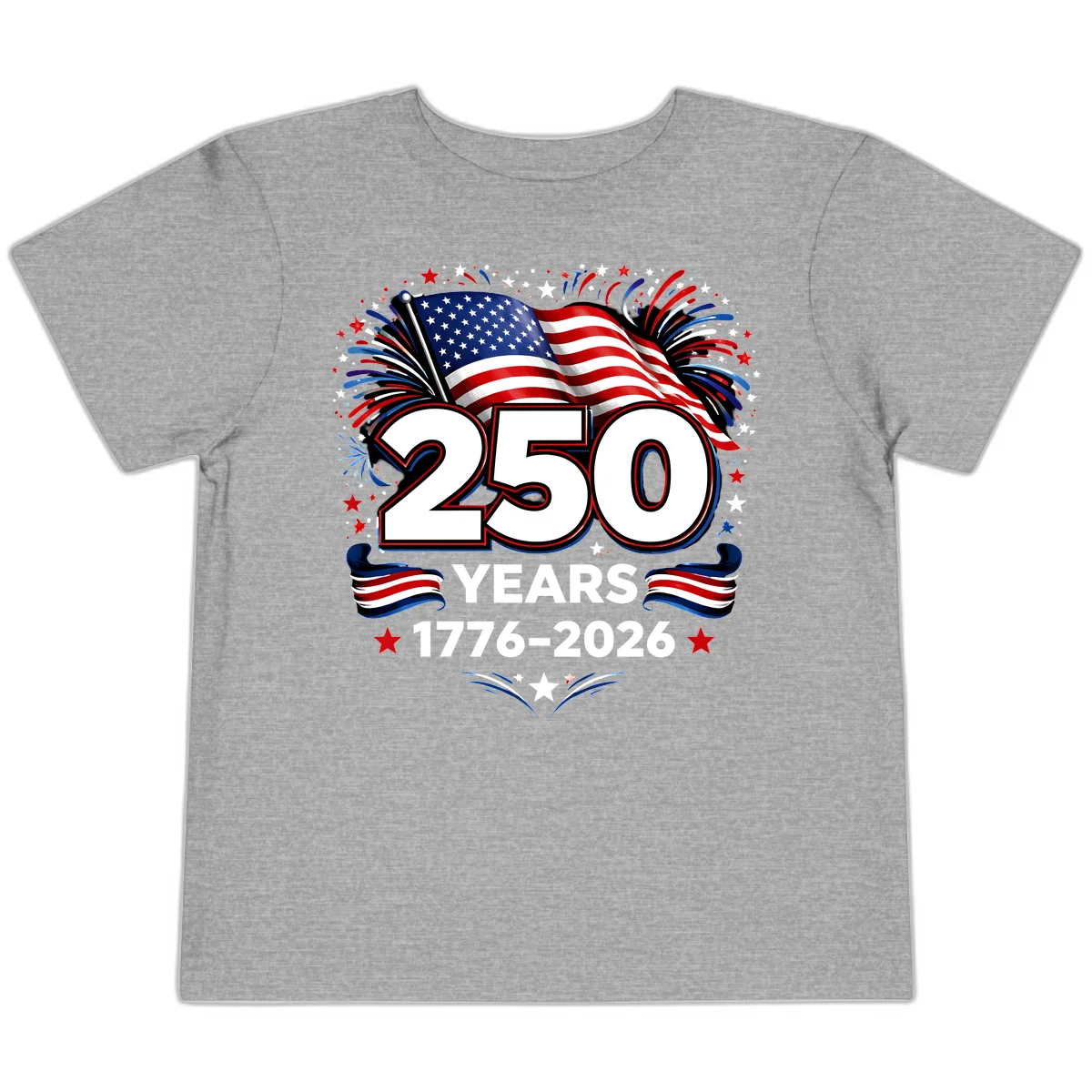 America's 250th Anniversary Celebration Design Toddler T-Shirt in Athletic Heather
