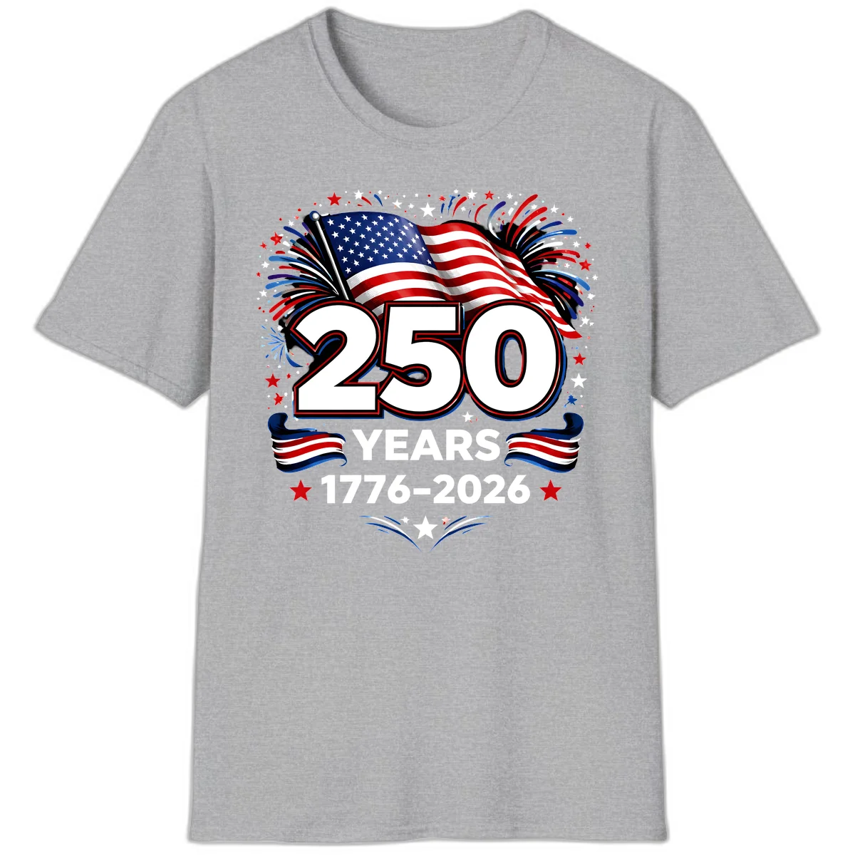 America's 250th Anniversary Celebration Design T-Shirt in Sport Grey