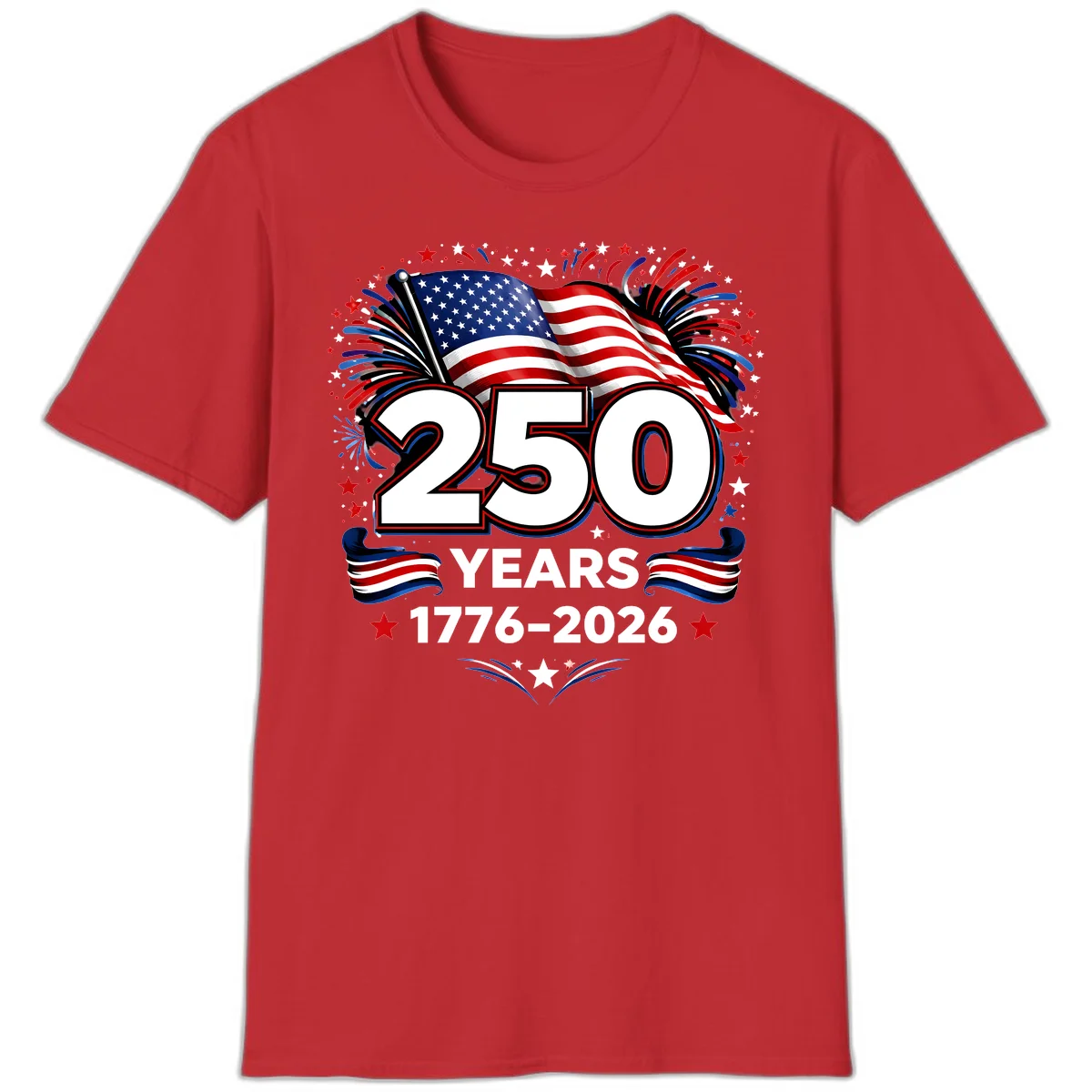 America's 250th Anniversary Celebration Design T-Shirt in Red