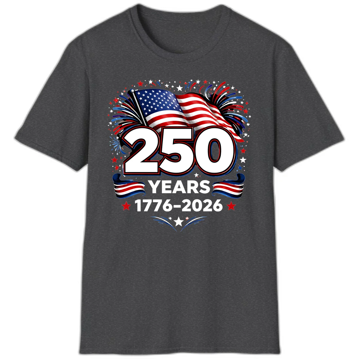 America's 250th Anniversary Celebration Design T-Shirt in Dark Heather