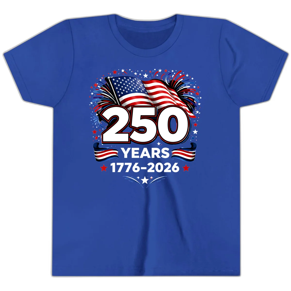 America's 250th Anniversary Celebration Design Youth T-Shirt in True Royal