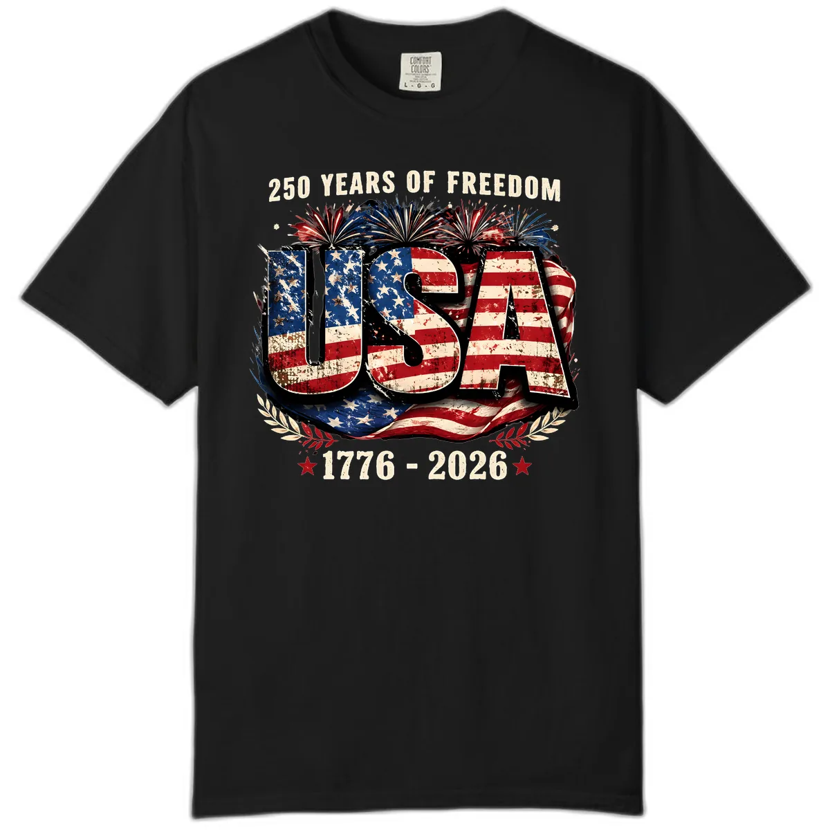 America's 250 Years of Freedom Celebration Comfort Color in Black