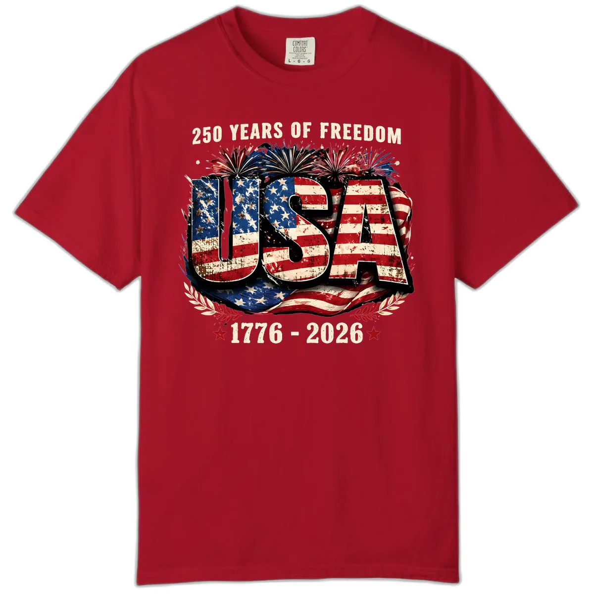 America's 250 Years of Freedom Celebration Comfort Color in Red