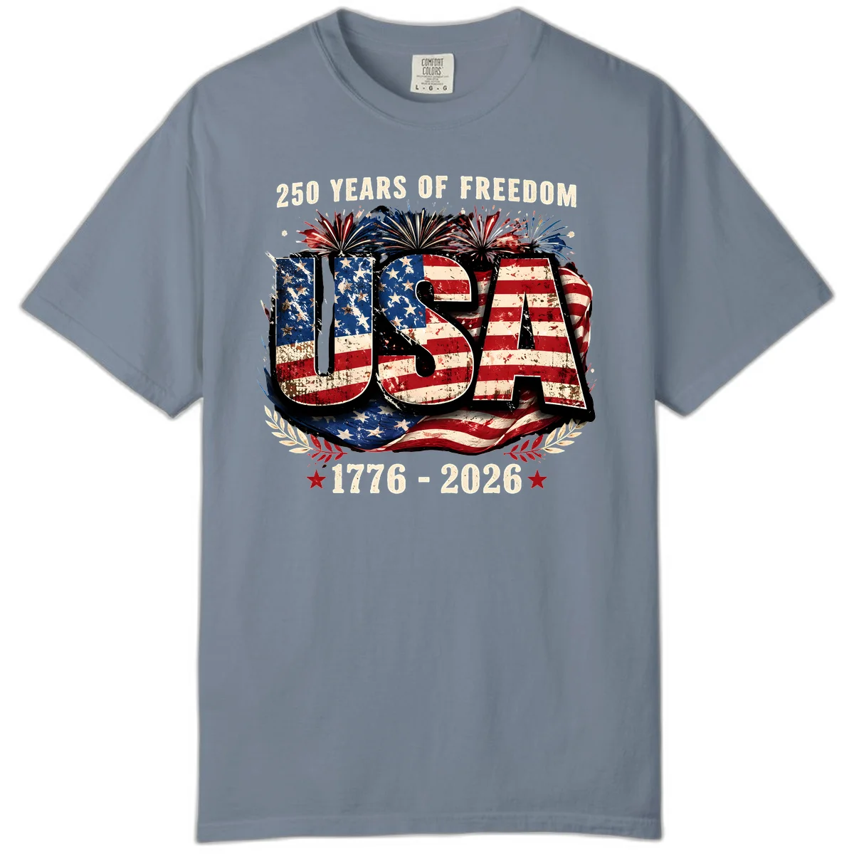 America's 250 Years of Freedom Celebration Comfort Color in Blue Jean