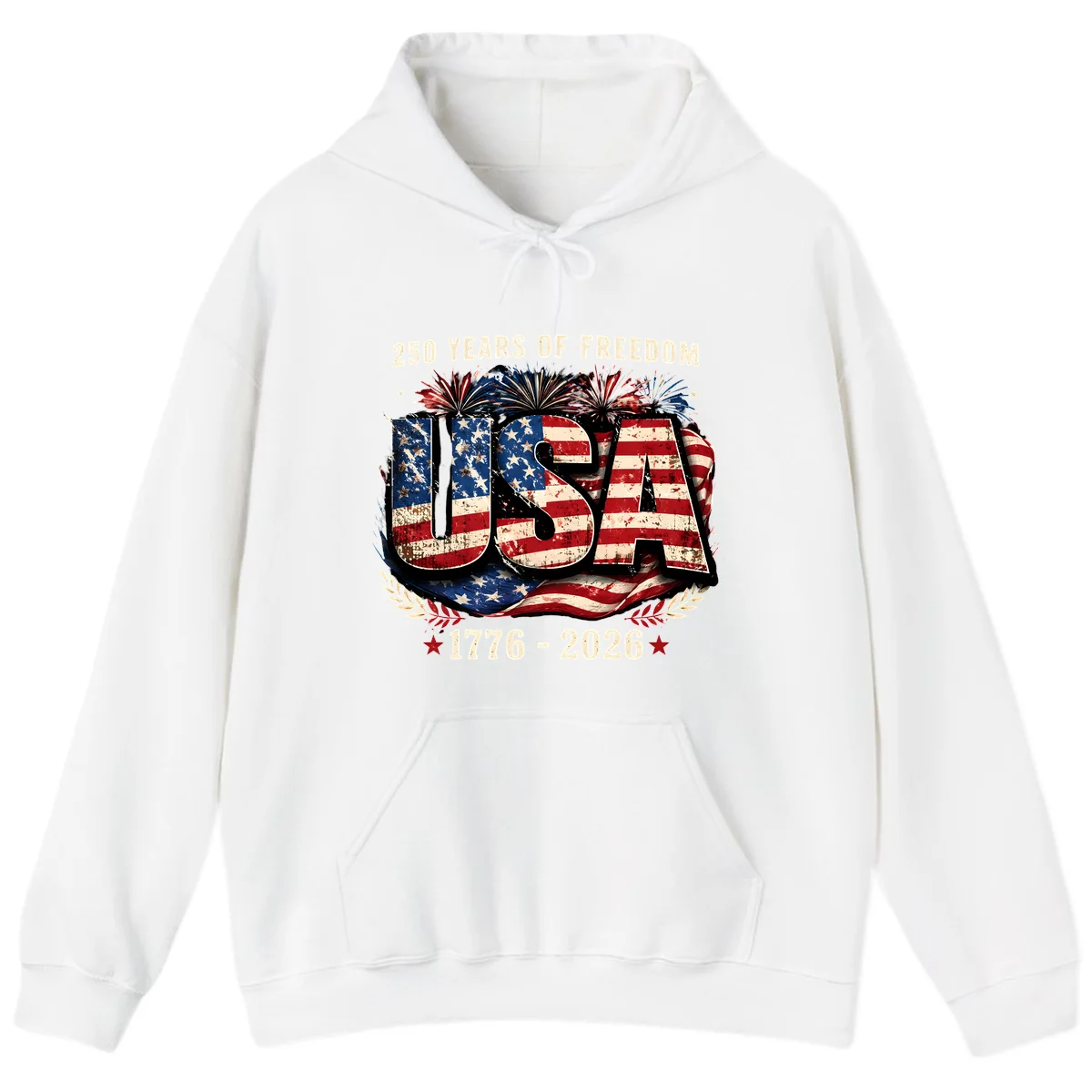 America's 250 Years of Freedom Celebration Hoodie in White