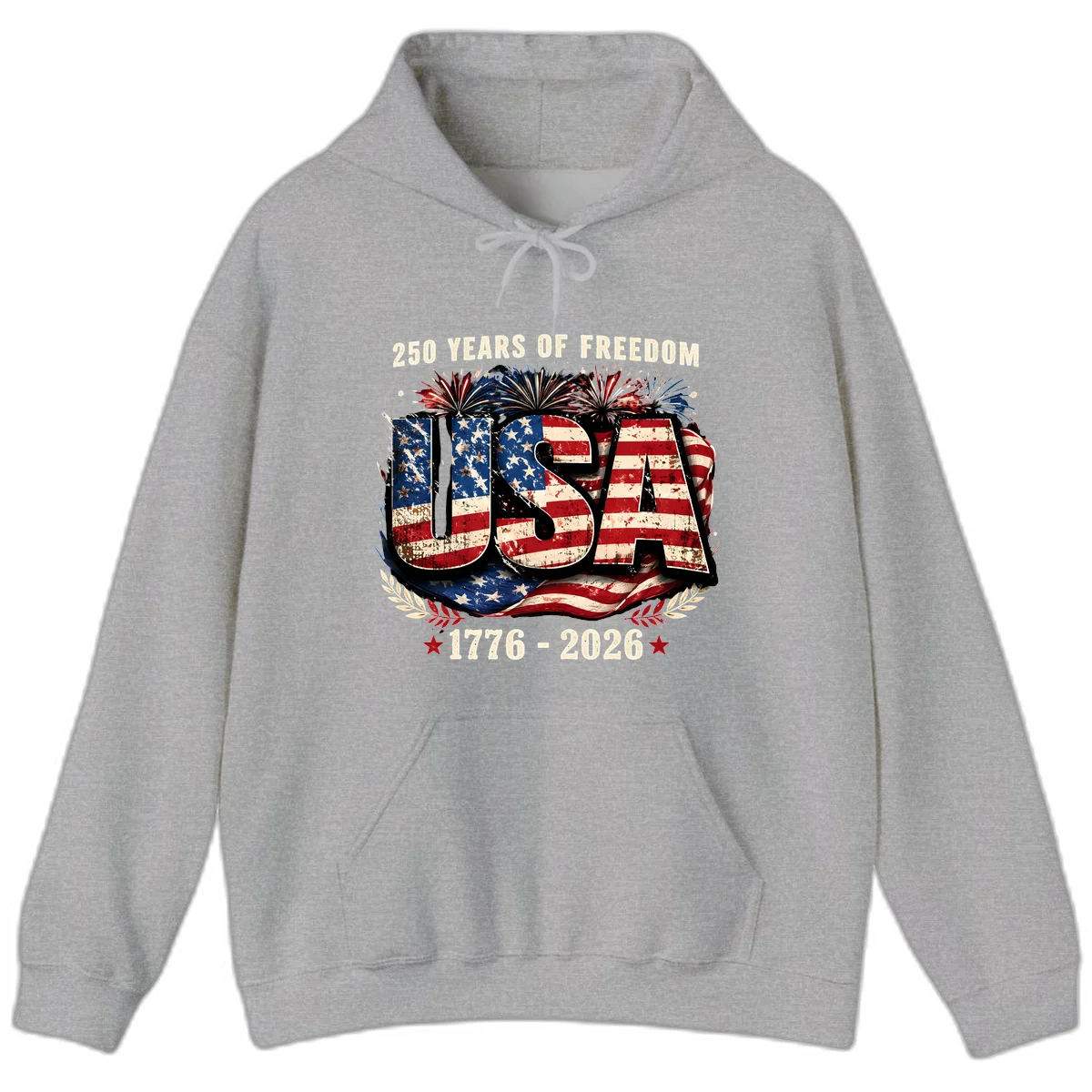 America's 250 Years of Freedom Celebration Hoodie in Sport Grey