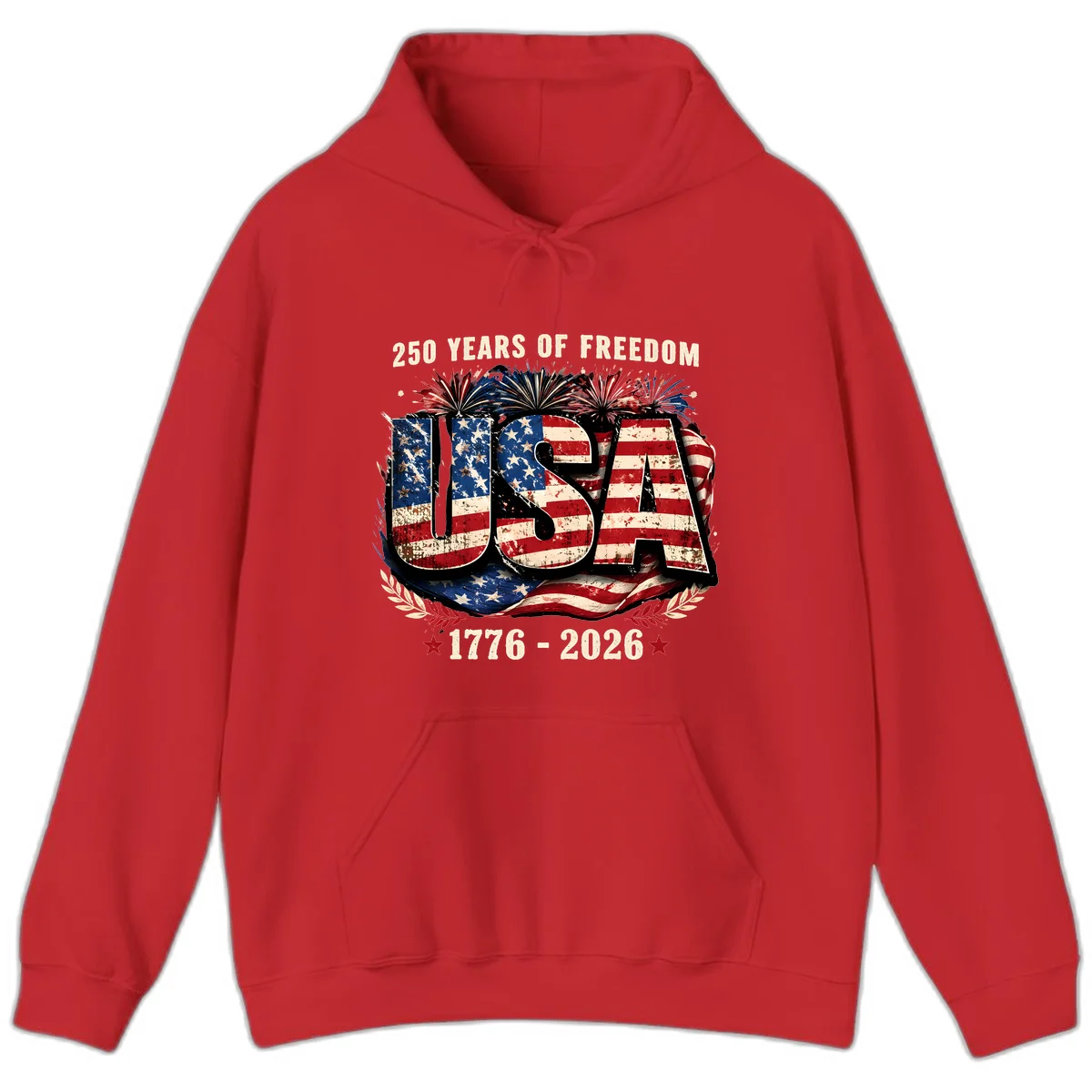America's 250 Years of Freedom Celebration Hoodie in Red