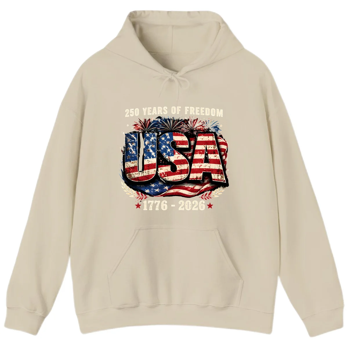 America's 250 Years of Freedom Celebration Hoodie in Sand