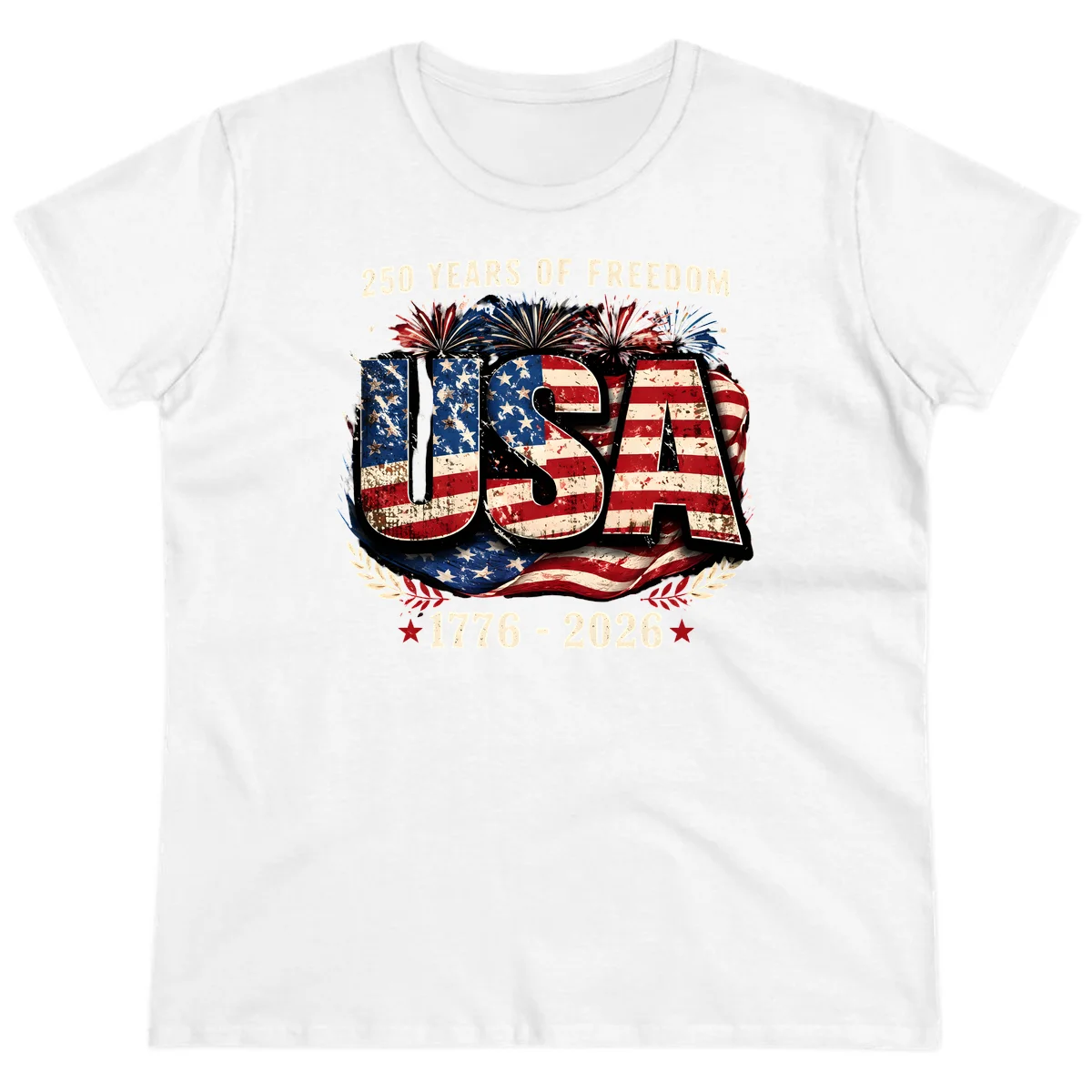 America's 250 Years of Freedom Celebration Ladies Tee in White