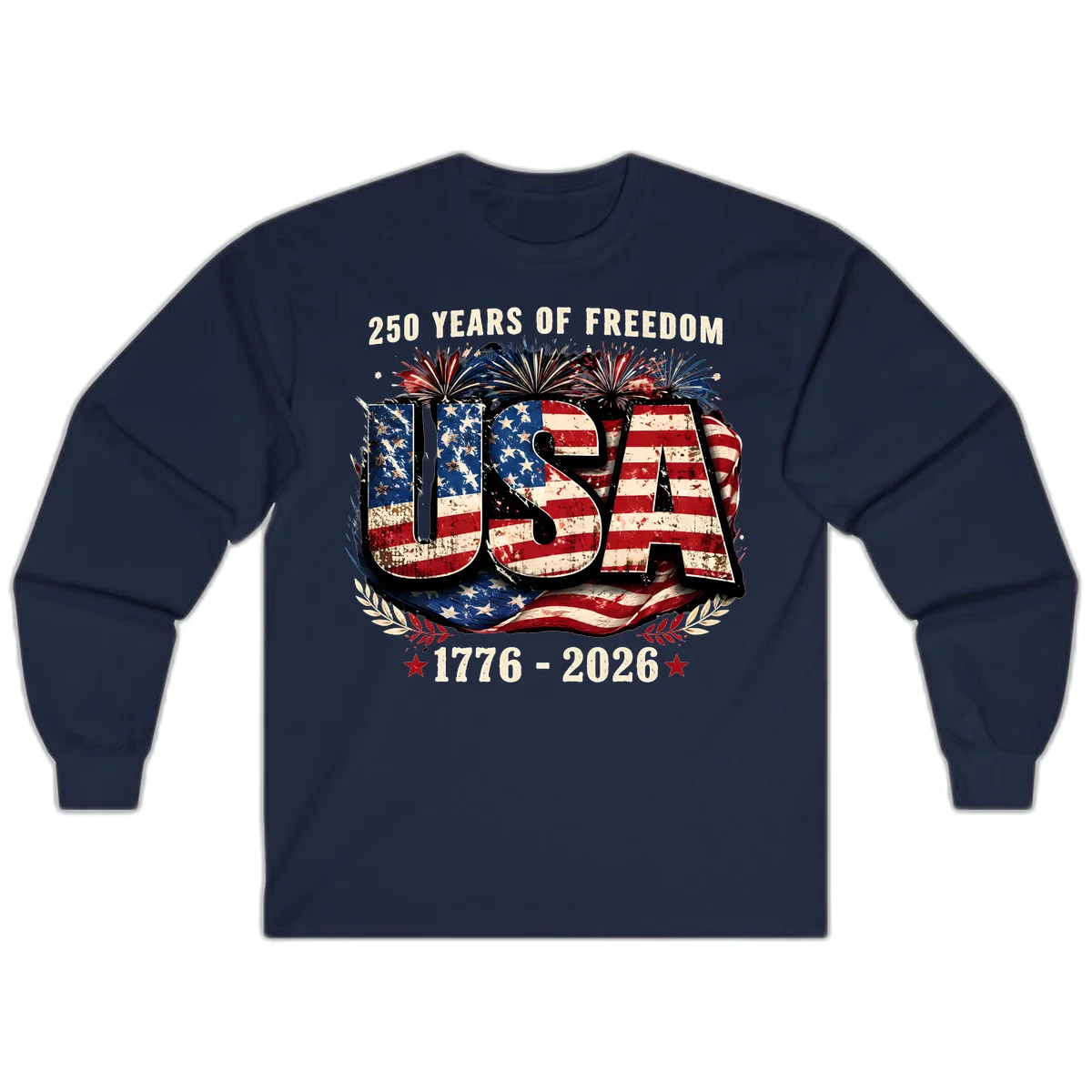 America's 250 Years of Freedom Celebration Long Sleeve in Navy