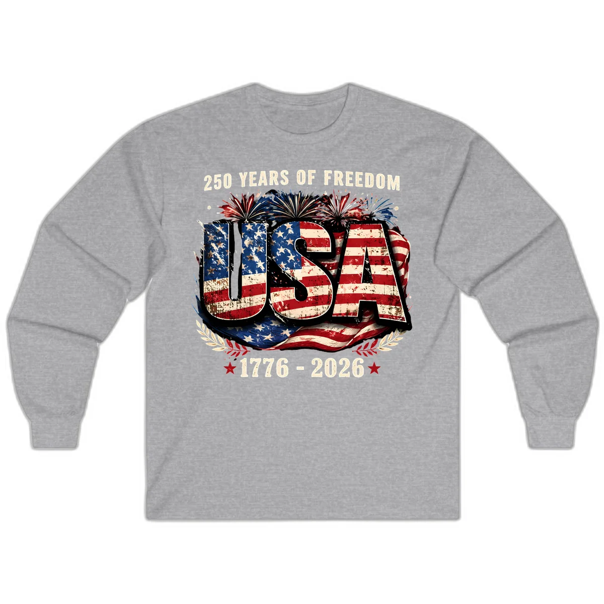 America's 250 Years of Freedom Celebration Long Sleeve in Sport Grey