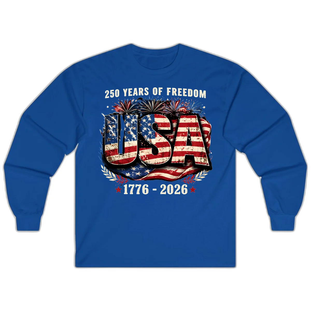 America's 250 Years of Freedom Celebration Long Sleeve in Royal