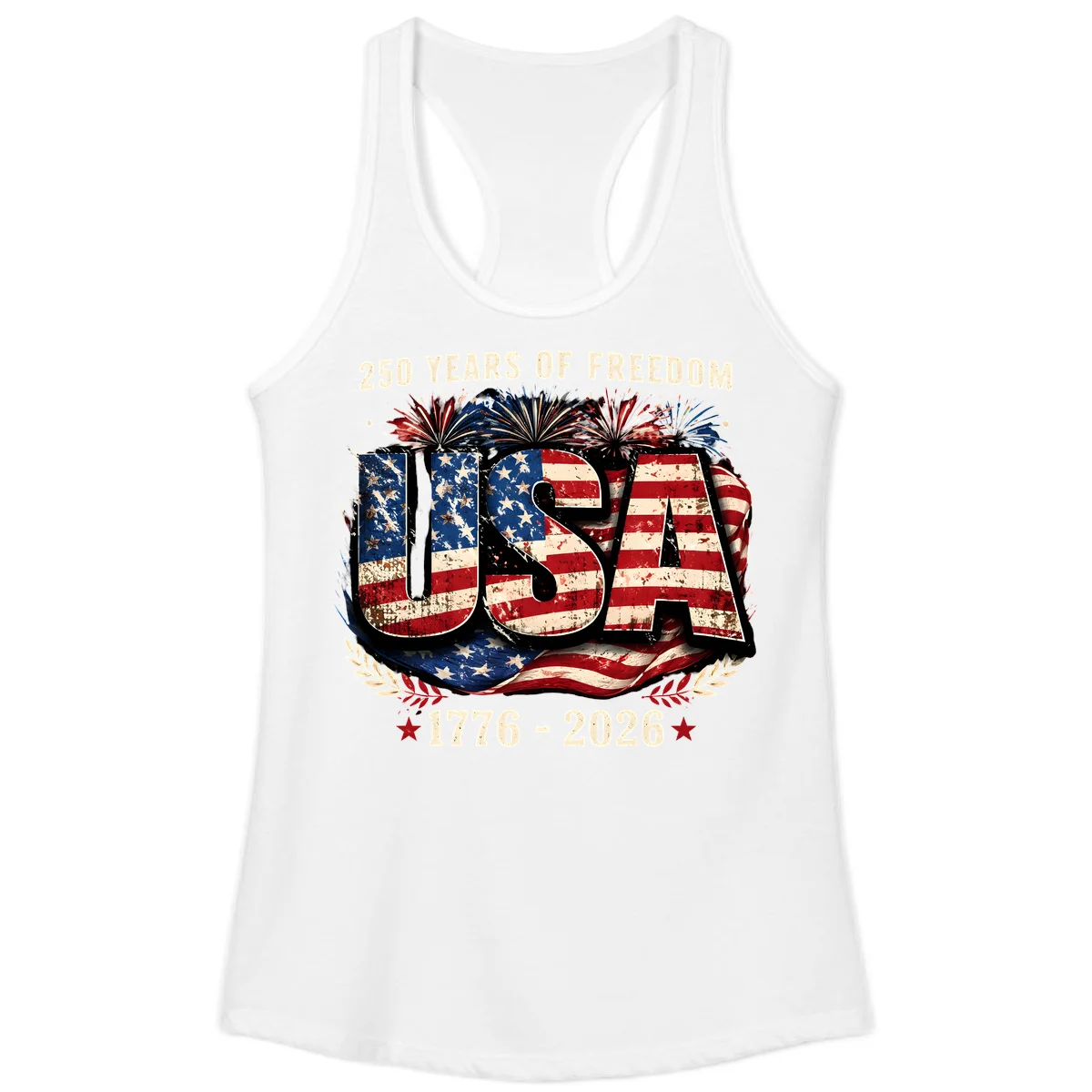 America's 250 Years of Freedom Celebration Ladies Tank in White
