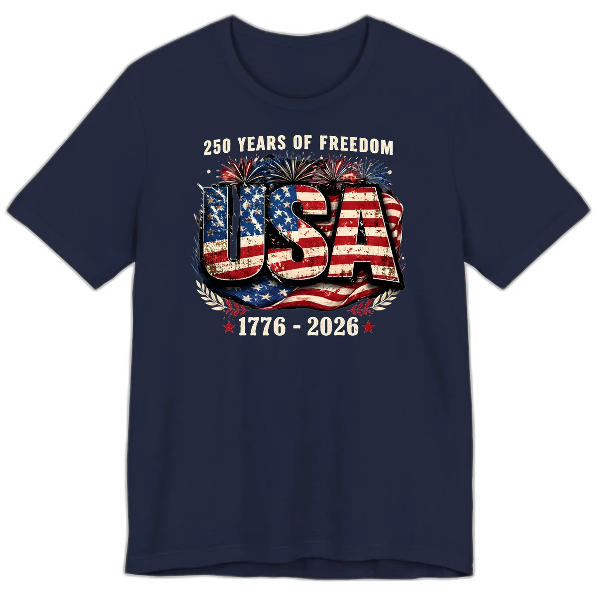 America's 250 Years of Freedom Celebration Premium T-Shirt in Navy