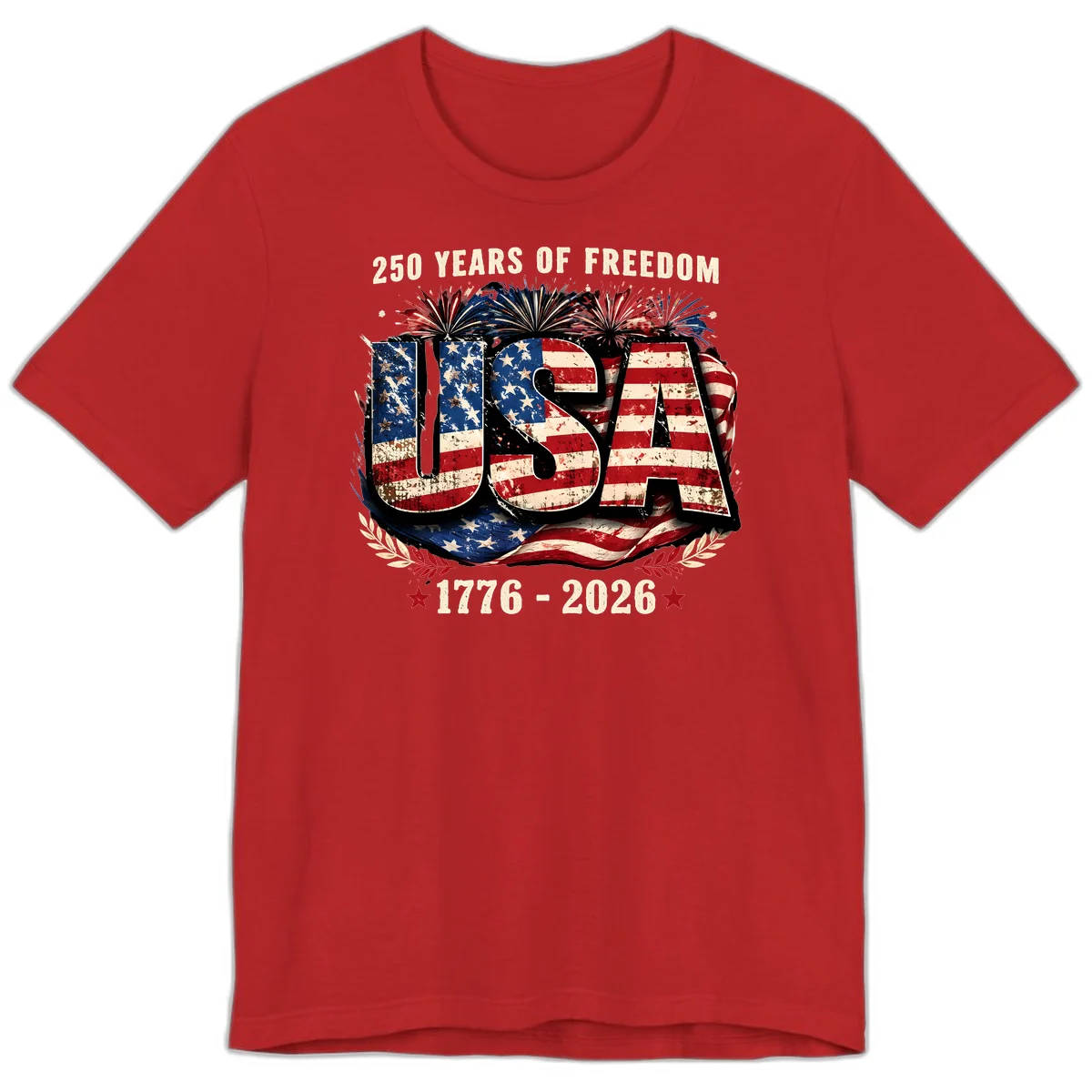 America's 250 Years of Freedom Celebration Premium T-Shirt in Red
