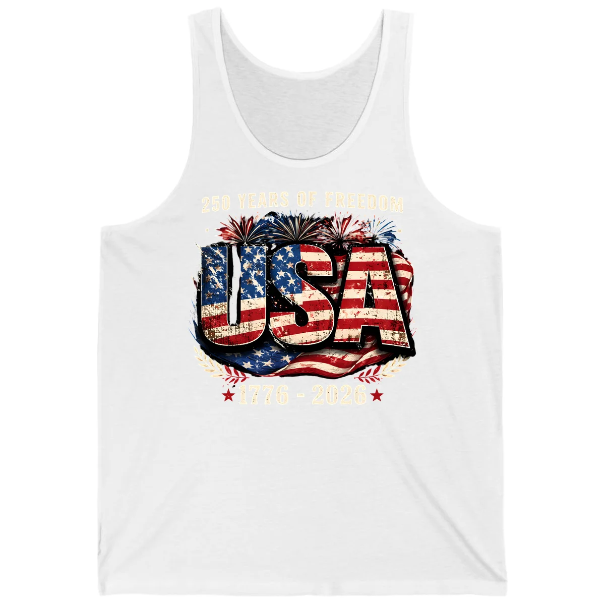America's 250 Years of Freedom Celebration Tank in White