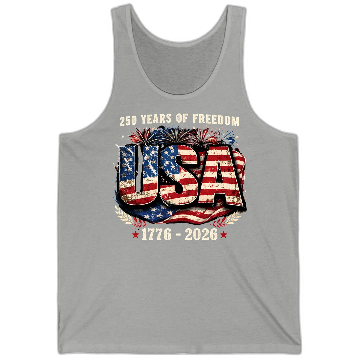 America's 250 Years of Freedom Celebration Tank in Athletic Heather