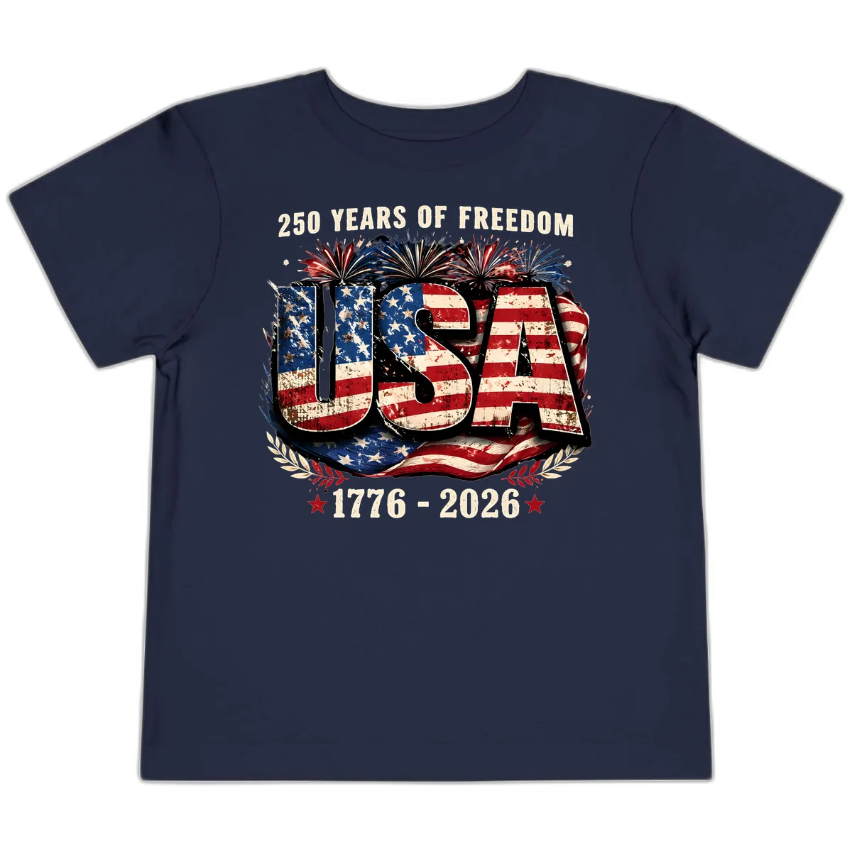 America's 250 Years of Freedom Celebration Toddler T-Shirt in Navy