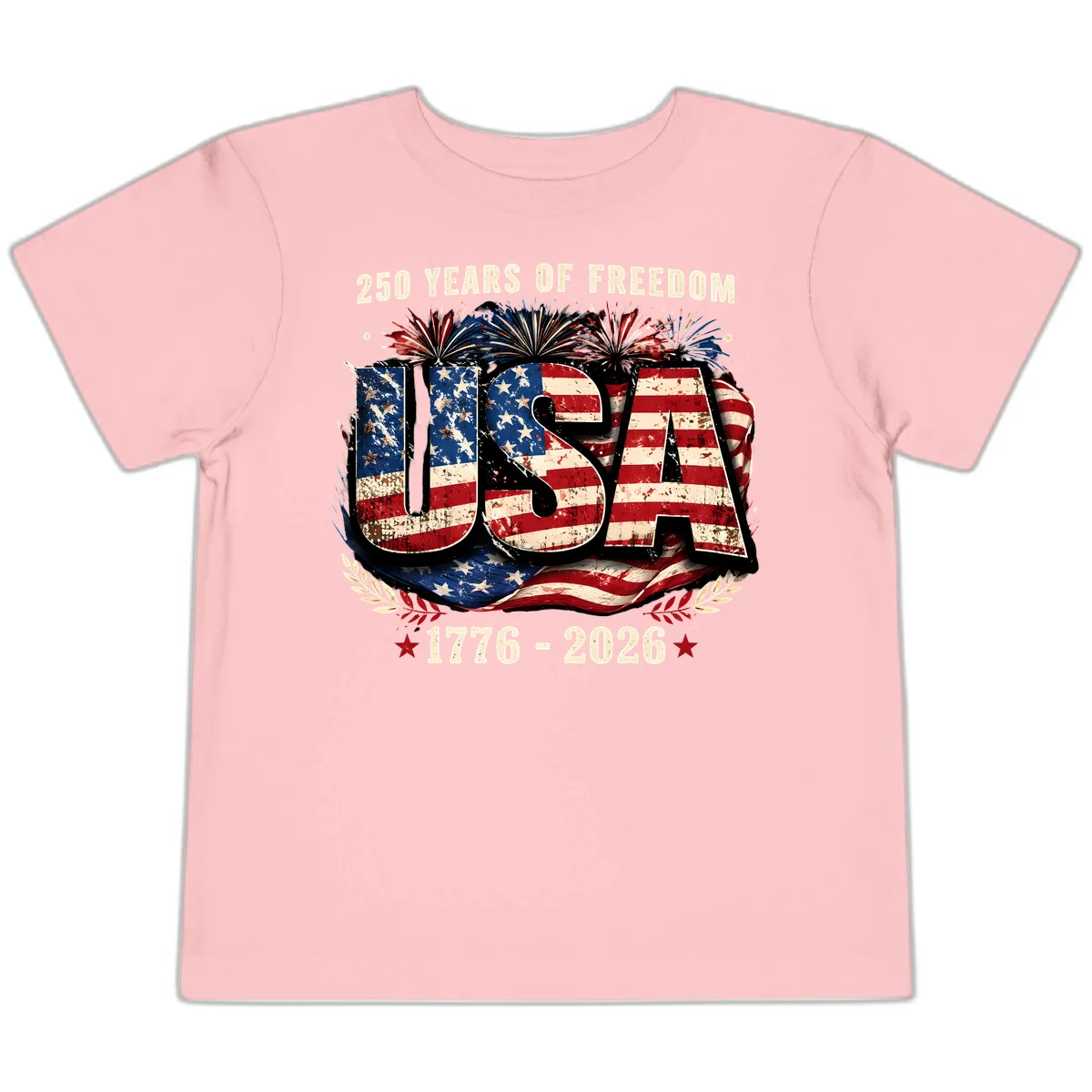 America's 250 Years of Freedom Celebration Toddler T-Shirt in Pink