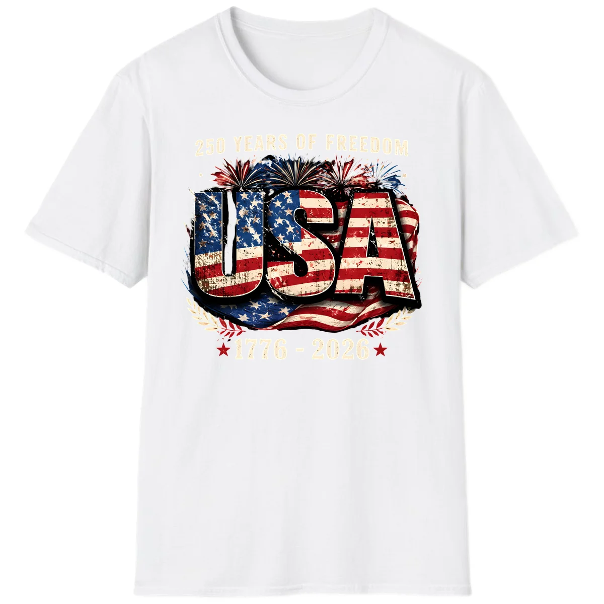 America's 250 Years of Freedom Celebration T-Shirt in White