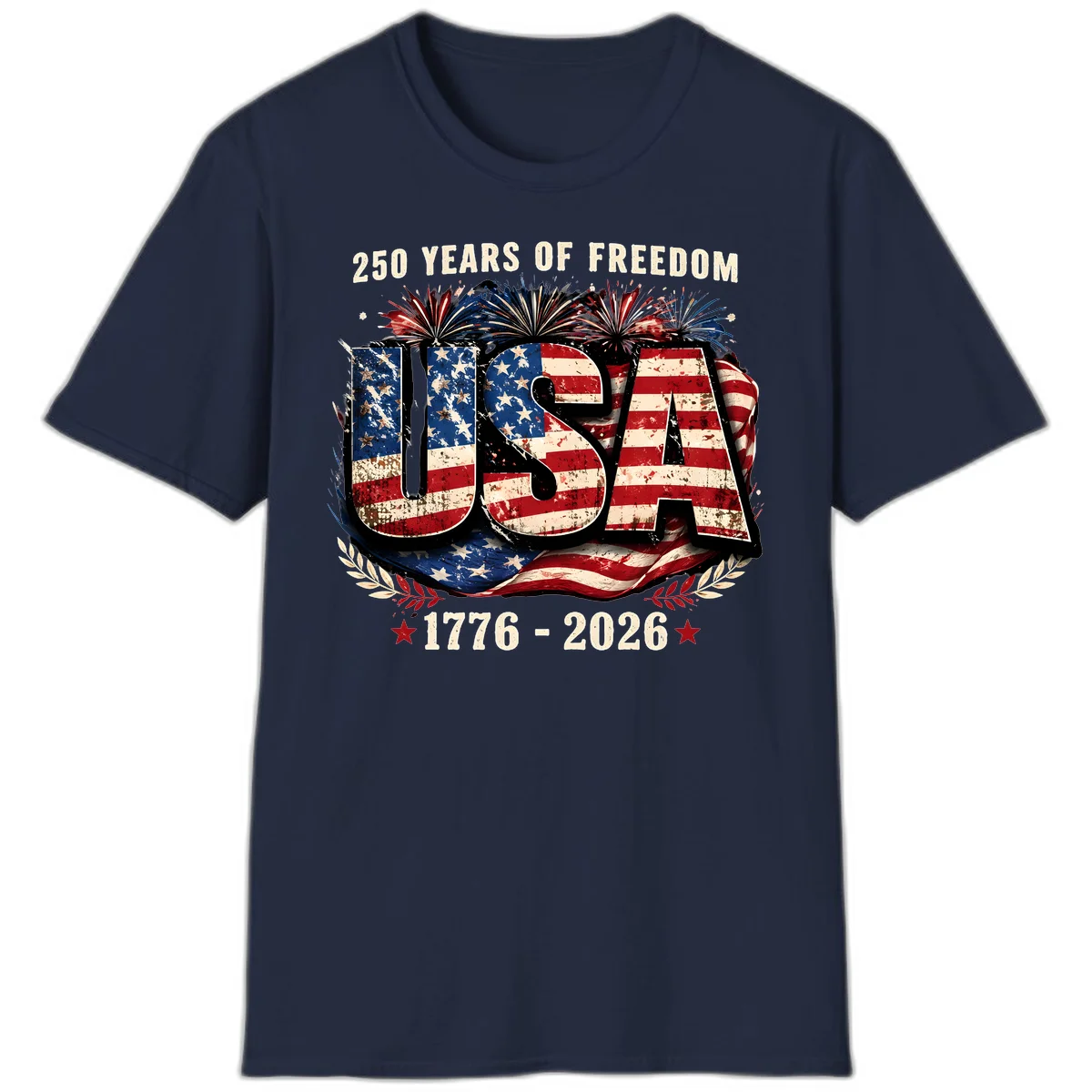 America's 250 Years of Freedom Celebration T-Shirt in Navy