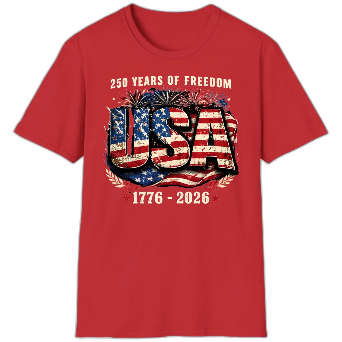 America's 250 Years of Freedom Celebration T-Shirt in Red