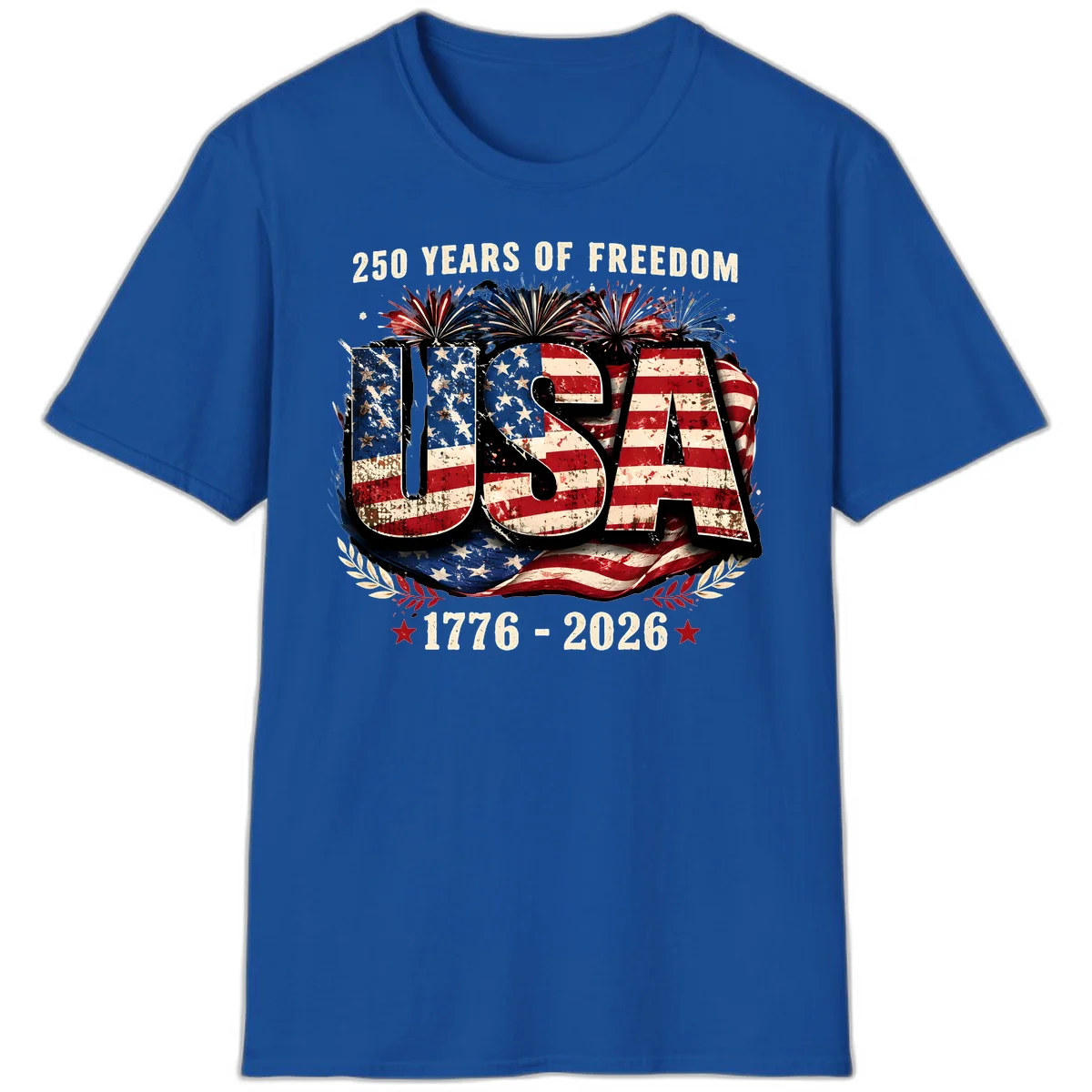 America's 250 Years of Freedom Celebration T-Shirt in Royal